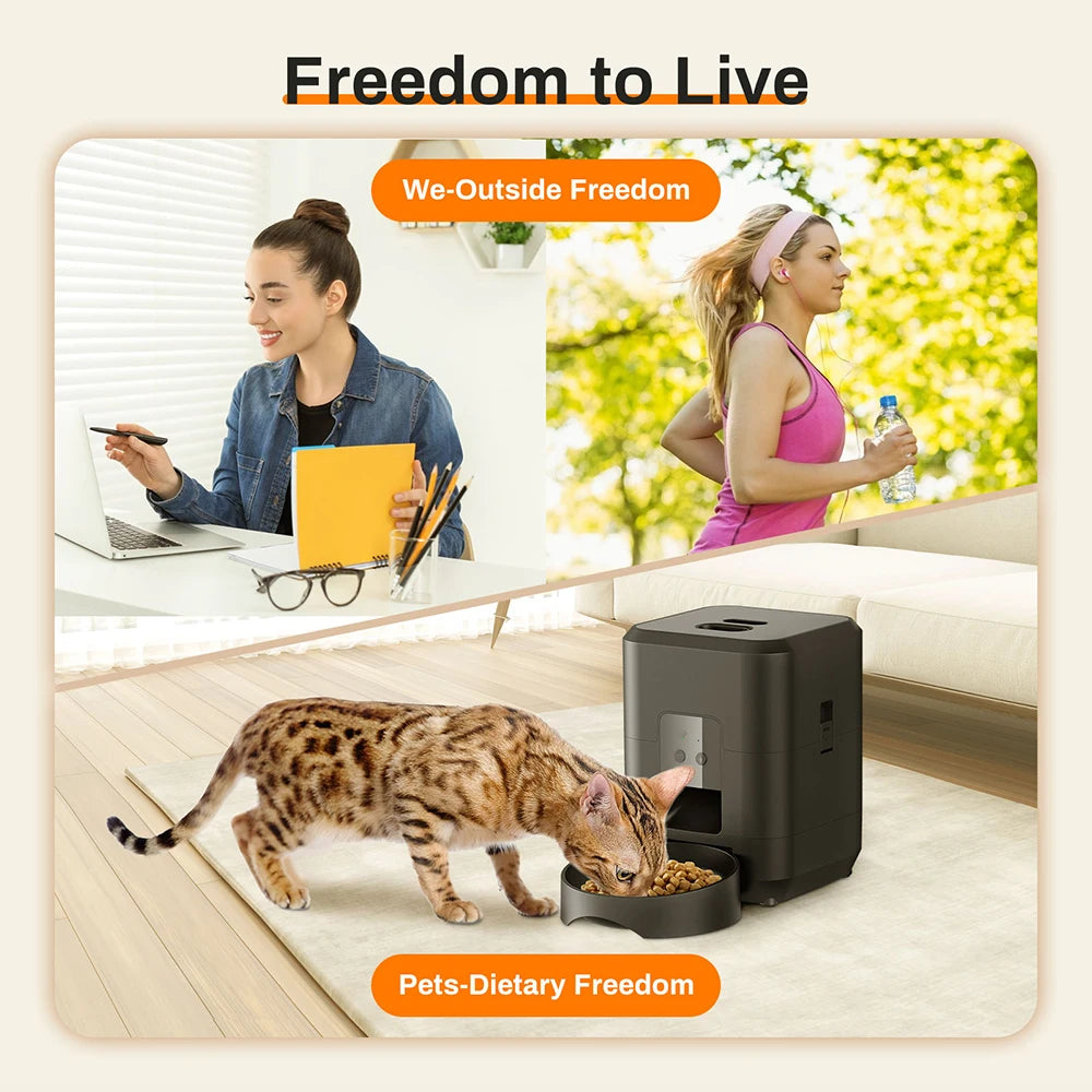 2L Cat Timing Feeder Tuya APP Smart Cat Feeder Pet Dog Food Automatic Dispenser Suitable for Small Cats and Dogs Remote Feeding