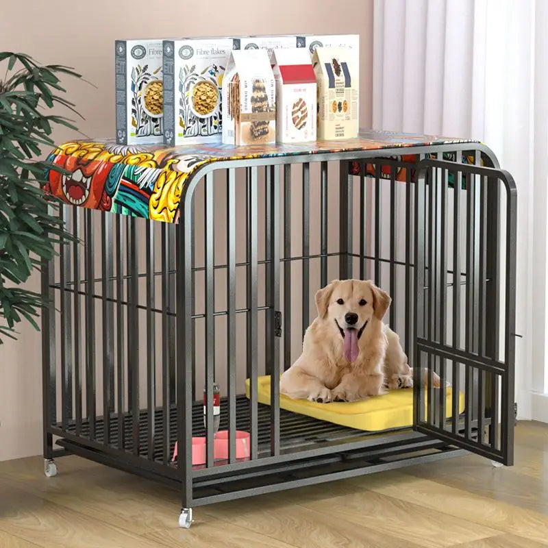 Dog Cage Large and Medium-Sized Indoor Dog with Toilet Separation Thickened Pet Cage Golden Haired Labrador Household Dog Cage