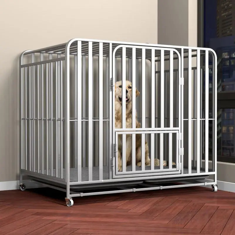 Dog Cage Large and Medium-Sized Indoor Dog with Toilet Separation Thickened Pet Cage Golden Haired Labrador Household Dog Cage