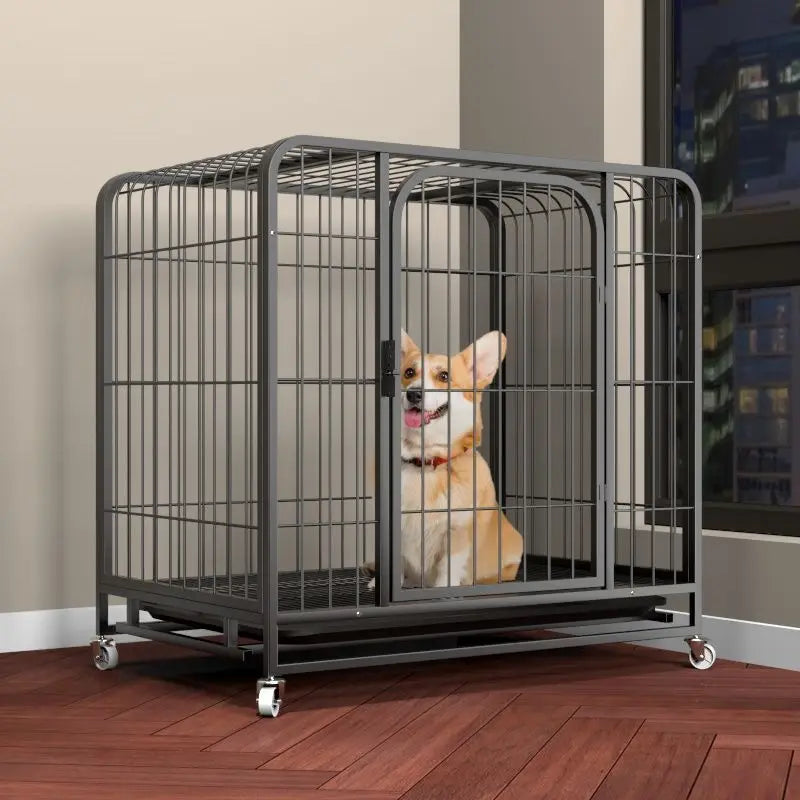 Dog Cage Large and Medium-Sized Indoor Dog with Toilet Separation Thickened Pet Cage Golden Haired Labrador Household Dog Cage